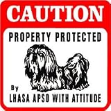 CAUTION: LHASA APSO with attitude dog sign