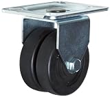 41JXQy67Z7L. SL160  E.R. Wagner 1F53 3 Diameter Dual Hard Rubber Wheel Low Profile Rigid Plate Caster, 4 1/8 Length X 3 1/8 Width Plate, 350 lbs Capacity Range