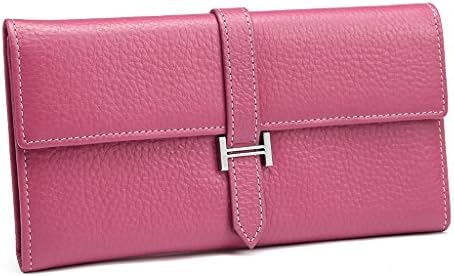 Fengyaqiandai HKOU Genuine Leather Wallets Rose Pink