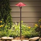 Kichler Lighting 15435RD Posies 1-Light 12-Volt Landscape Path & Spread Light, Olde Bronze with Cranberry Red Glass