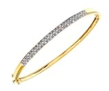9ct Yellow Gold 0.10ct Channel Set Diamond Bangle