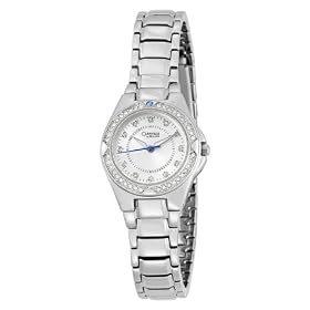 Caravelle by Bulova Ladies 43L121 Crystal Bracelet Watch Silver Dial