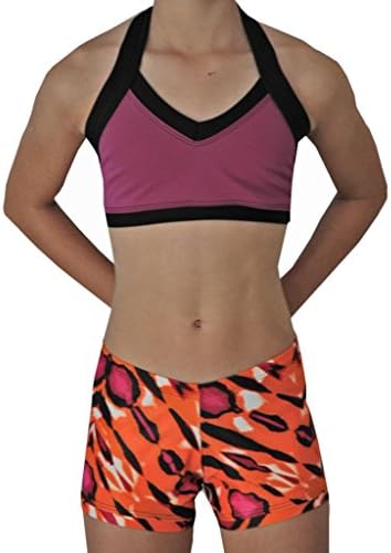 2 Piece Dance Short Set With Lined Halter Top