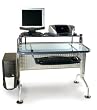 Innovex Blue Glass Desk By Leda