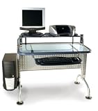 COMPUTER DESK-BLACK GLASS