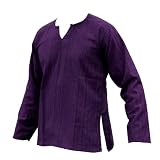 100% Cotton Fibre Open Neck Violet size L Shirt - MANGOSTEEN Maroon Striped