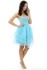 Short Corset Empire   Waistline Organza Lace Sequined Sweetheart Homecoming Dress/Prom Dress/Party Dress 