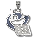 Dale Earnhardt Jr #88 Sterling Silver I HEART 88 PENDANT  ENAMELED BLUE