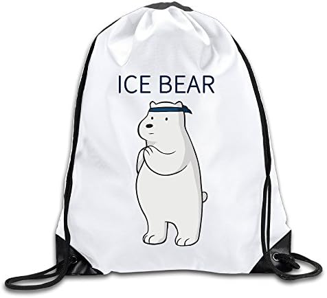 We Bare Bears Ice Bear Drawstring Backpack White