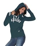 NFL Women's Philadelphia Eagles Lace Up Hoody (Dark Green, Large)