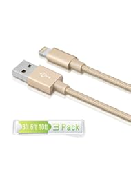 From Amazon.com. Click for details:
 Wireless: Charger(TM) 3Pcs 3ft 6Ft 10ft Nylon Braided Lightning Cord, Lifetime Guarantee Charger Cable for iPhone 6S / 6S Plus/iPhone 6 / iPhone SE/iPhone 5S /5C/ 5/ iPad Air / Mini /iPod and more (Gold) - M-BETTER Wireless: Charger(TM) 3Pcs 3ft 6Ft 10ft Nylon Braided Lightning Cord, Lifetime Guarantee Charger Cable for iPhone 6S / 6S Plus/iPhone 6 / iPhone SE/iPhone 5S /5C/ 5/ iPad Air / Mini /iPod and more (Gold) - M-BETTER