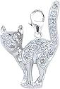14k Gold Diamond Cat Charm (1/10 cttw)