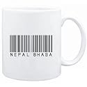 Mug White " Nepal Bhasa BARCODE " Languages