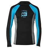 Quiksilver Emulsion Long Sleeve Rashguard Black Cyan Smoke 6 -Kids
