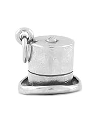 Sterling Silver Three Dimensional Top Hat Charm