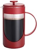 BonJour Ami-Matin Unbreakable BPA Free with Flavor Lock Brewing French Press, 3-Cup, Rouge Red