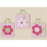 Pink and Green Flower Collection Wall Art Hangings