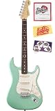 Fender Jeff Beck Stratocaster Bundle with Strings, Pick Card, and Polishing Cloth - Rosewood Fretboard, Surf Green