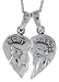 Sterling Silver BEST FRIENDS Heart Pendant, 7/8 (22mm) Tall.