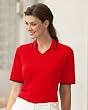 Women's Short Sleeve Jenny Collar Pique Polo, Red