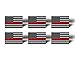 RED LINE 6 Pack MINI American Flag Subdued Vinyl Stickers Decals - Support Fireman Fire Man Vehicle Automotive TAG USA Car Truck Laptop Phone