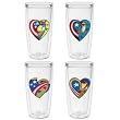 Patriotic Ladies 16 oz Insulated Beverage Tumblers Set, Clear (4 designs)