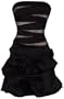 Strapless Bandage Mini Bubble Dress Prom Party Formal Gown, Small, black/pewter