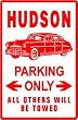 HUDSON PARKING classic car antique sign