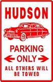 HUDSON PARKING classic car antique sign
