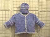 Ck25dn/b, Denim chenille/blue stripe Boys Cardigan, Ht set