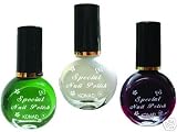 Stamping Nail Art 3x Special Polish Green White D.purple