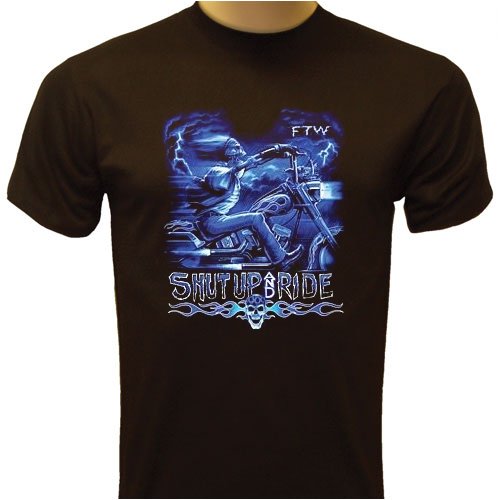  Shut Up And Ride Chopper T-shirt, Skeleton Biker T-shirt, Ghost Rider Motorcycle T-shirt