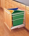 Rev-A-Shelf 5349-9WM-C Tri-Color Recycle Center - Polymer-Yellow, Blue, Green