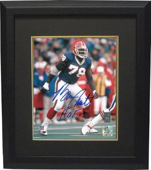 Bruce Smith signed Buffalo Bills 8x10 Photo HOF 09 Custom Framed- Smith Hologram