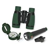 Carson Adventure Pak Containing 5x30 Binocular, Lensatic Compass, Flashlight, & Whistle/Thermometer
