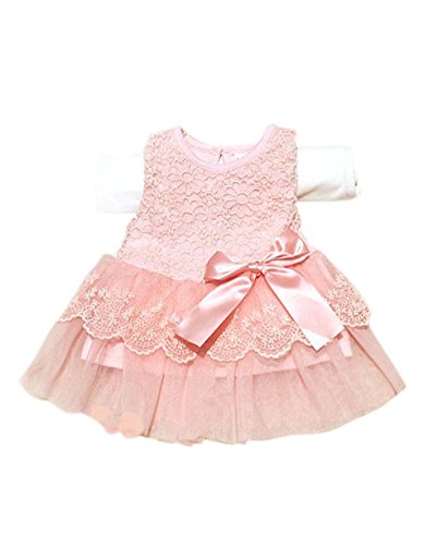 Molil Child Kid Girl Tutu Skirt Big Bow Princess Party Wedding Lace Dress Flower