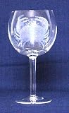 Individually Hand Etched Crab Red Wine Glass 7 1/4H Set / 4