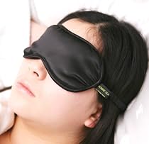 100% Pure Silk Filled Eye Mask / Sleeping Mask Sleep Mask - BLACK