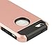 MTRONX Phone Case for iPhone 5, iPhone 5s, Shockproof Hybrid Hard Soft TPU Case Bumper for Apple iPhone 5, iPhone 5s - Rose Gold/Black(HC-RGBK)