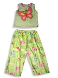 Dream Apparel - Girls Sleeveless Pajamas, Lime, Pink