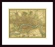Art Poster Wood Framed Print - Map of London - Artist: Vision Studio- Poster Size: 13 X 19