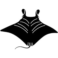 Nature Silhouette Wall Decals - Stingray Fish Silhouette - 12 inch Removable Graphic