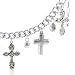 Jewelry : Sterling Silver Crosses & Spheres Charm Brac - 8"