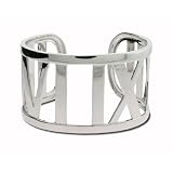 Eve's Addiction Large Sterling Silver Roman Numeral Cuff Bracelet