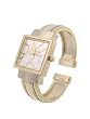 Geneva Platinum Polished Square Face Watch