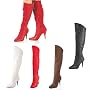 Vanity-2013, 4" Leather Pull-On Cuffed Knee Boot with 1/2 Inside Zip in Sizes 6-16 by Pleaser USA