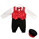 Baby Christmas Suit - Boy 5 Pc Red Holiday Knicker Set (3/6M - 24M)
