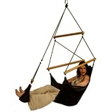  : Luxury Leather Space Suspended Hammock Chair - Black