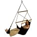 Luxury Leather Space Suspended Hammock Chair - Black