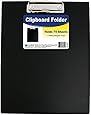 C-Line Clipboard Folder, Letter Size, Holds up to 75 Sheets, 1 Clipboard, Black (30601)